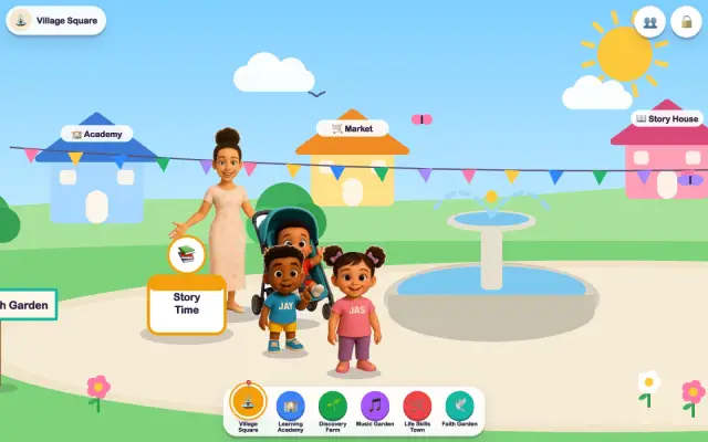Paruto Kids World: The village square with the family