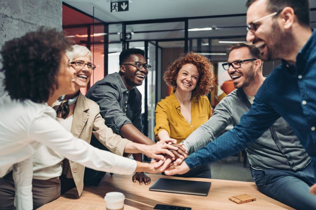 Happy people at work